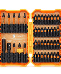 43 Piece Impact Driver Bit Set With S2 Steel Bits Magnetic Color Coded Torx Bits And Magnetizer in orange case