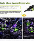 Easy Find Automotive Uv Leak Detector Dye Kit With Bright Glow Tracer Quick Catch showing micro leak detection in automotive systems.