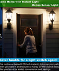 Four Pack Motion Sensor LED Bulbs 12W, 100W Equivalent A19 E26 Dusk To Dawn Indoor Outdoor Use, 5000K Daylight, 1200 Lumens, Glass-Penetrating Sensor, Upward Or Downward Mount, Easy Install on lit front porch