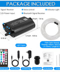 Dope Sound Activated Starlight Headliner Kit with 150 fiber strands, light box, app and RF remote, 6.5ft optic fibers