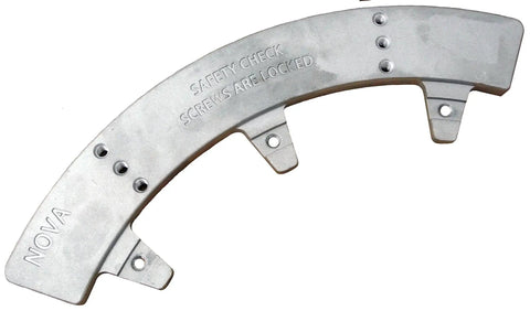 Beefy 12 Inch Cole Jaws With Extenders To 15 Inch And HD Workholding Kit, metal component, close-up, safety check text visible