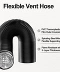 Flexible 4 Inch Dryer Vent Hose 8 Feet Long DIY Friendly Aluminum Foil Ducting With PVC Layer Insulated, coiled with steel wire.