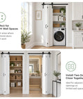 Foolproof Setup Bifold Barn Doors 40 Inch By 84 Inch With Badass 44 Inch Slider Track Kit installed in tight wall spaces