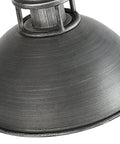 Close-up of top section of Industrial Silver Brushed Pendant Light With Top Cutouts For Kitchen Island Dining Room And Bedroom