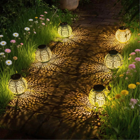 2 Pack Solar Lanterns Outdoor Lights Waterproof Garden Patio Decor Auto On At Dusk For 6 Hours Warm White 7 Lumens Cozy