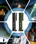 Ultra Slim Flat EDC Flashlight Rechargeable 1800 Lumen Pocket Light With 365nm UV And RGB Modes Magnetic Base Digital Display
