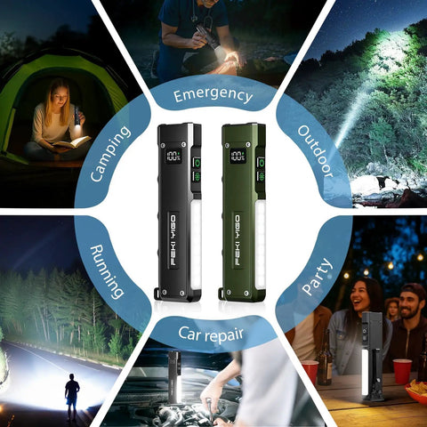 Ultra Slim Flat EDC Flashlight Rechargeable 1800 Lumen Pocket Light With 365nm UV And RGB Modes Magnetic Base Digital Display