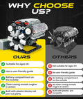 V8 Engine Model Kit For Teens And Adults Build Your Own Realistic Mini V8 With Visible Combustion Chambers Functional DIY Engineering STEM Toy 535 Piece Cool Hands On Learning Project For Ages 14 And Up comparison chart highlighting features.