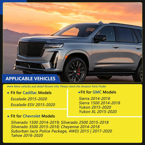 Straight Up Solid Abs Wheel Speed Sensor Package Front Left Right Heavy Duty Plug And Play Set Fits 2015 To 2020 Cadillac Escalade