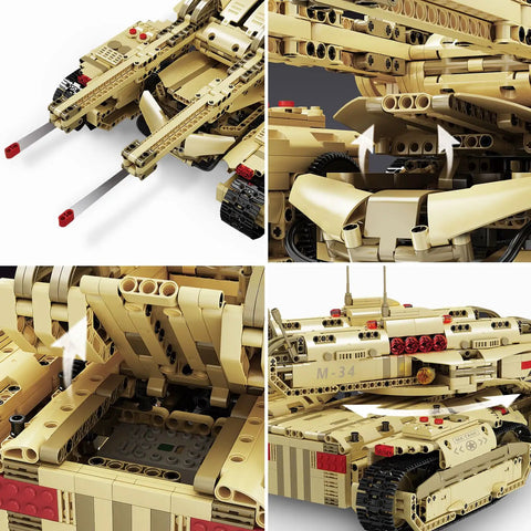 Detailed view of Ultra Realistic Remote Control Military Mammoth Tank Kit With 3296 Pieces showing open tailgate and cockpit design.