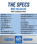 HVAC Condenser Motor 1/3 HP Single Phase 208 230V 1075 RPM Replacement Specs Chart