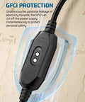 GFCI protection feature on Outdoor GFCI Extension Cord 3 Ft 12 Gauge 3 Conductor Beefy Heavy Duty Power Cable With LED Lighted Plug.