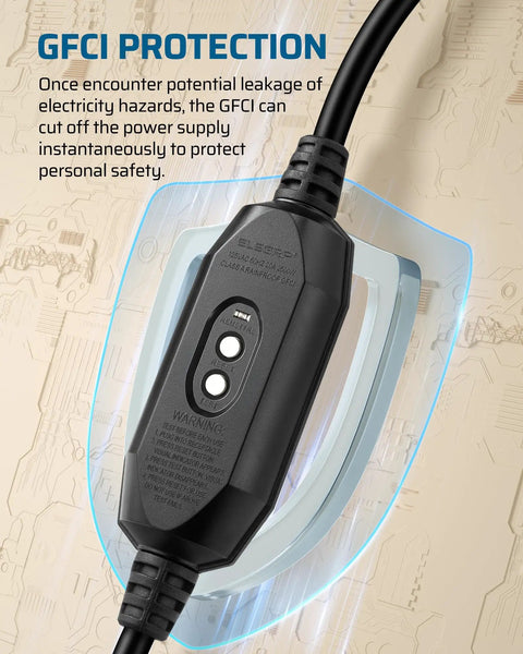 GFCI protection feature on Outdoor GFCI Extension Cord 3 Ft 12 Gauge 3 Conductor Beefy Heavy Duty Power Cable With LED Lighted Plug.