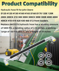 2 Pack Upgrade AW29374 Hydraulic Hose Fits Front Loaders For D120 D160 D170 H120 H130 H160 H165 120E 120R 200X 200CX 210 300 300X 300CX 300E 300R 400E 400X 400CX 410 419 420 430 512 Beefed Up High Pressure 5800 PSI Bend Radius 2.55 Inch, black hydraulic hose with metal fittings