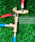 Beefy Brass Hose Tee Fitting Three Quarter Inch GHT Female To Male To Male Three Way Swivel Connector For Yard Watering Rust Resistant Leak Free Outdoor Hose Adapter Heavy Duty And Easy To Attach on garden hoses