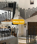 Level Up Your Staircase Setup With This Solid Black Wrought Iron U Shaped Handrail Offering A Clean Diamond Pattern Built Tough For Patio Deck Safety With A Dependable Non Slip Grip And No Sweat Install.