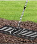 Heavy Duty Lawn Leveling Rake With 30x10 Plate And 6 Ft 2 In Adjustable Stainless Steel Handle Effortlessly Levels Dirt Surfaces