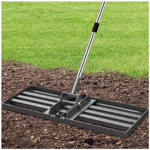 Heavy Duty Lawn Leveling Rake With 30x10 Plate And 6 Ft 2 In Adjustable Stainless Steel Handle Effortlessly Levels Dirt Surfaces