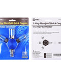 3 Way Air Splitter Manifold With Industrial Couplers And Plugs For Air Compressor Hose in packaging