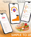 App interface for Bluetooth Wireless Meat Thermometer With Dual Probes And LCD Screen Instant Read In 2 To 3 Seconds