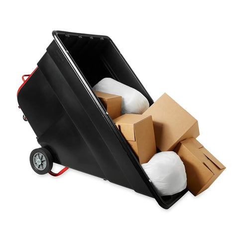 Heavy Duty HDPE Utility Cart With Steering Wheels And 1200 Pound Capacity Roll It Anywhere Without Breaking A Sweat Rock Solid Build Moves Through Doors And Elevators Built For The Long Haul In Black