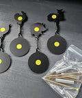 Dope Four Piece Steel Spinning Targets For BB Guns And Air Rifles Auto Reset Animal Silhouette Set on black surface