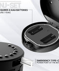 Smart Box Series Wall Mounted Electronic Combination Lock Box open battery compartment and Type-C port visible
