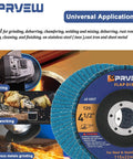 Pro Grade 4.5 Inch Flap Discs Set 5 Pack T29 Zirconia Grinding Wheels visible on angle grinder and for metal use