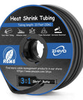 One Quarter Inch Heat Shrink Tubing With Adhesive Lined Dual Wall, 33 Foot Roll, Marine Grade Waterproof Shrink Wrap For Wire Insulation In Electrical, Automotive And Industrial Projects, Three To One Shrink Ratio, Black roll shown on spool
