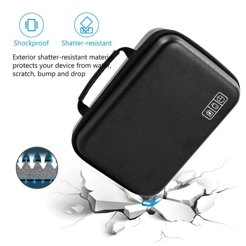 Badass Heavy Duty Tech Organizer Case For MacBook Chargers Power Bank Cables Gadget Stash Pouch Water Resistant Eva Storage Bag XL Black showing shockproof design.