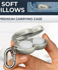 Wax Ear Plugs For Sleep And Swim in a premium case held by a hand, displaying silicone earplugs for noise cancelling and ear protection.