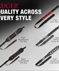 Built Tough Heavy Duty Two Point Tactical Rifle Sling With Quick Detach Swivels Rated For Five Hundred Pounds Up To Forty Inch Adjustable Field Ready Gun Carry Strap displayed with various Ruger rifle slings.