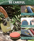 Dual Grit Whetstone Puck For Axe Hatchet And Knife Sharpening With Sheath All Purpose Outdoor Sharpener Stone shown with tools