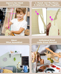 Child assembling Nieuport 17 Wooden Airplane Model Puzzle Kit with 30 pieces for educational value in home or school setting.