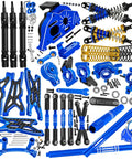 OneTenth Big Rock 3S 4x4 Upgrade Kit Pro Grade Aluminum Shocks Suspension Arms Front Rear Hubs Steering Knuckles Navy Blue parts