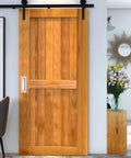 7 Inch Recessed Flush Finger Pulls For Pocket Door Sliding Door Hardware In Brushed Stainless Steel Rectangular 2 Pack Durable 304 Stainless Steel Rust Resistant Fingerprint Resistant Recess Mount on wooden sliding door installed view