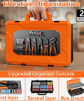 Ferrule Crimping Tool Kit With 1500 Wire Connectors, Adjustable Ratcheting Hex Crimpers For AWG 28 To 5, Portable Carry Case