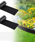 2 Pack Felt Mulch Roll For Landscaping 120 Inch By 5.9 Inch Cuttable Garden Edging Border With 20 U Shaped Stakes Weed Barrier Mat