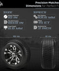Warlock Black And Machined 10 Inch Golf Cart Wheel And Tire Kit With 205/50-10 Low Profile Tires Pre Mounted On Aluminum Rims Includes Caps And 16 Standard Lug Nuts Fits Club Car EZ Go specifications