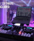 Party-Ready Portable 2-Deck DJ Controller With LCD Display USB Audio Mic Input Record Output 16 Performance Pads Manual Looping