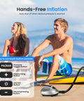 Electric Inflatable Paddle Board Pump With 20 PSI High Pressure Auto Shut Off 12V Car Connector Detachable 3.3 Ft Hose Fast Inflator