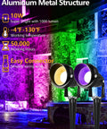 Low Voltage RGBW Landscape Lighting Kit With 10W Outdoor LED Spotlights for yard highlighting colorful building wall