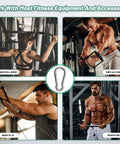 4 gym exercise images showcasing 3.1 Inch Heavy Duty Gym Carabiner Clips Pack Of 4 Load 1000lbs Large Snap Hooks in use