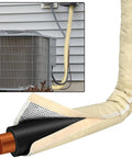 Copper Pipe Insulation Cover For Outdoor AC And Heat Pump Lines, 72 Inch Flexible Foam Sleeve shown in use on AC unit.