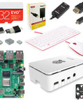 Raspberry Pi 4 Complete Desktop Starter Kit Featuring 8GB Ram Quad Core Chip with keyboard, mouse, cooling fan, and memory card.