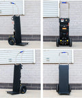 Get This Electric Stair Climbing Dolly With A Mighty 1500W Motor To Haul Heavy Furniture Upstairs Like A Boss, Featuring An 880 Lb Load Capacity And Smooth Stepless Speed Control For Easy Moving Jobs, showing various angles.