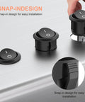 10 Pack KCD1 Mini Round Rocker Switches SPST On Off Snap In With 200mm Pre Wired Wires For Car Boat Auto Use 2 Pin Mount 6A 250V 10A 125V 12V DC Nylon PA66 Durable Tough, snap-in panel install