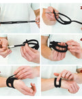 Steps showing how to wear Adjustable Wrist Brace For TFCC Tears, One Size Fits Most, Left Or Right Wrist Support, Water Friendly