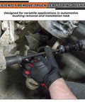 Using Anchor Pin Bushing Kit With 1-3/8 Inch Bushing And 7 Inch Short Driver For Heavy Machinery, Trucks And Trailers.