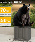 Outdoor Storage Box 31 Gallon Deck Box For Indoor And Outdoor Use With Waterproof Resin Construction And Secure Latch UV Resistant Deep Gray Finish